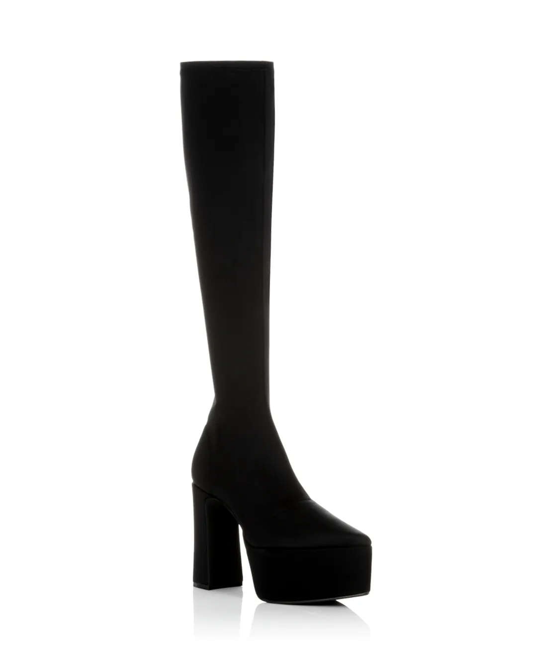 YELLO / TOKYO BLACK CHUNKY HEEL LONG BOOTS
