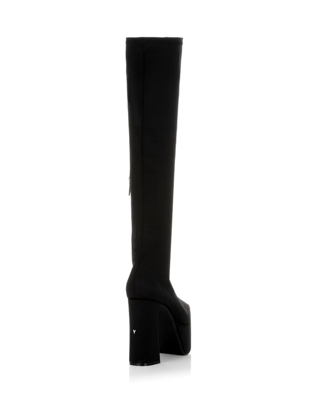 YELLO / TOKYO BLACK CHUNKY HEEL LONG BOOTS