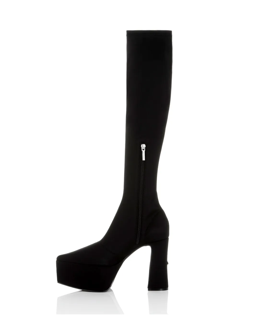 YELLO / TOKYO BLACK CHUNKY HEEL LONG BOOTS