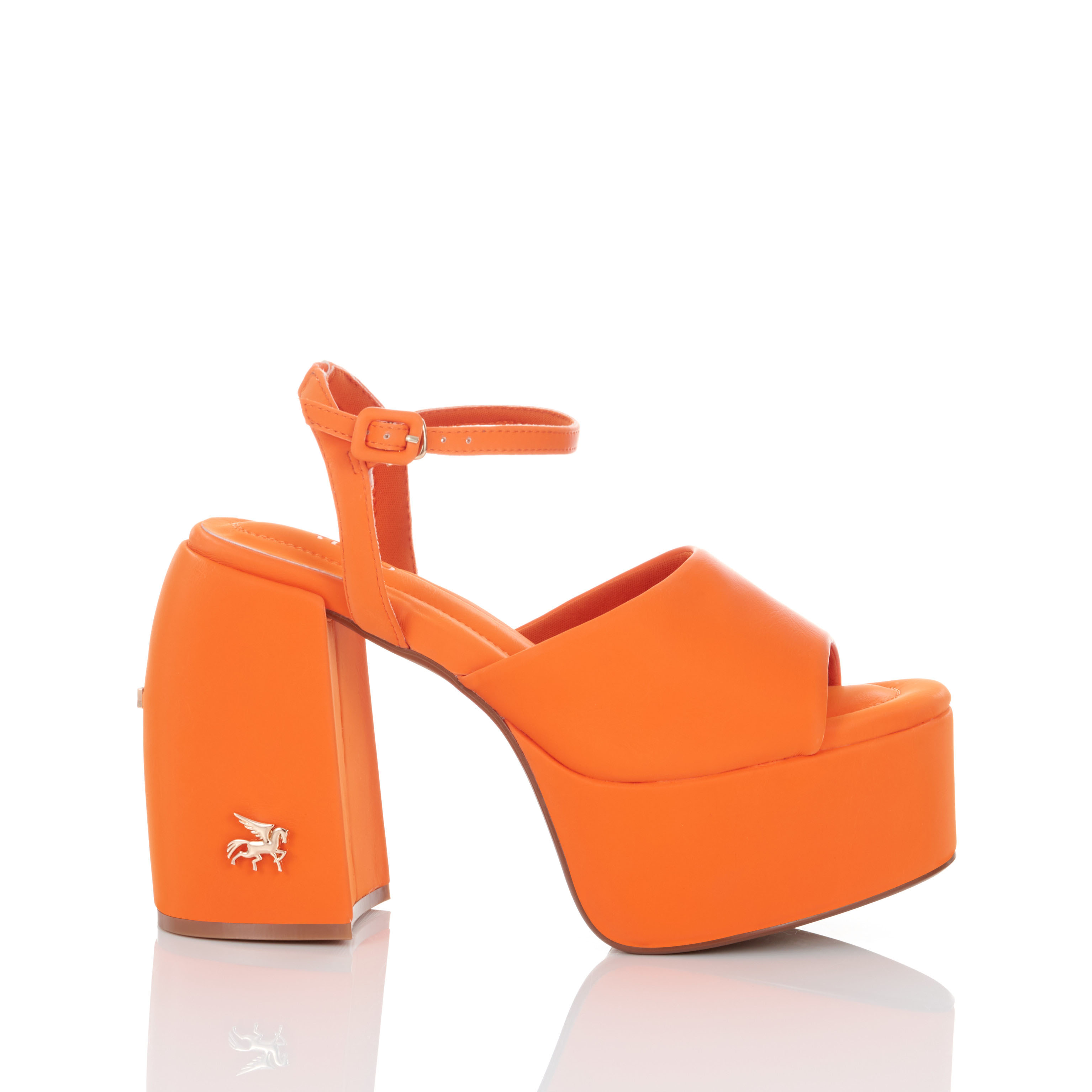 YELLO / FLORIDA ORANGE CHUNKY HEEL SANDALS