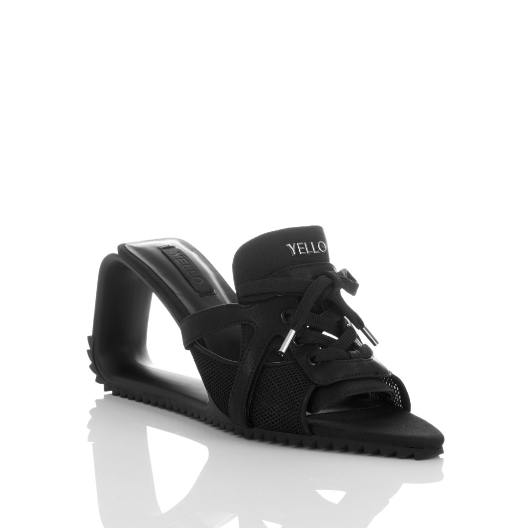 YELLO / MENTHOL DEFORMED WEDGE SANDALS