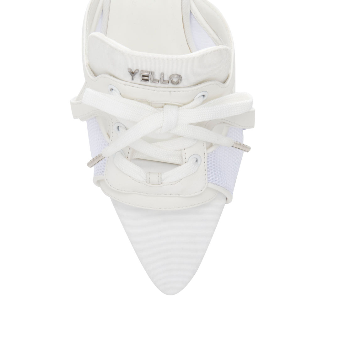 YELLO / SCORE DEFORMED WEDGE SANDALS