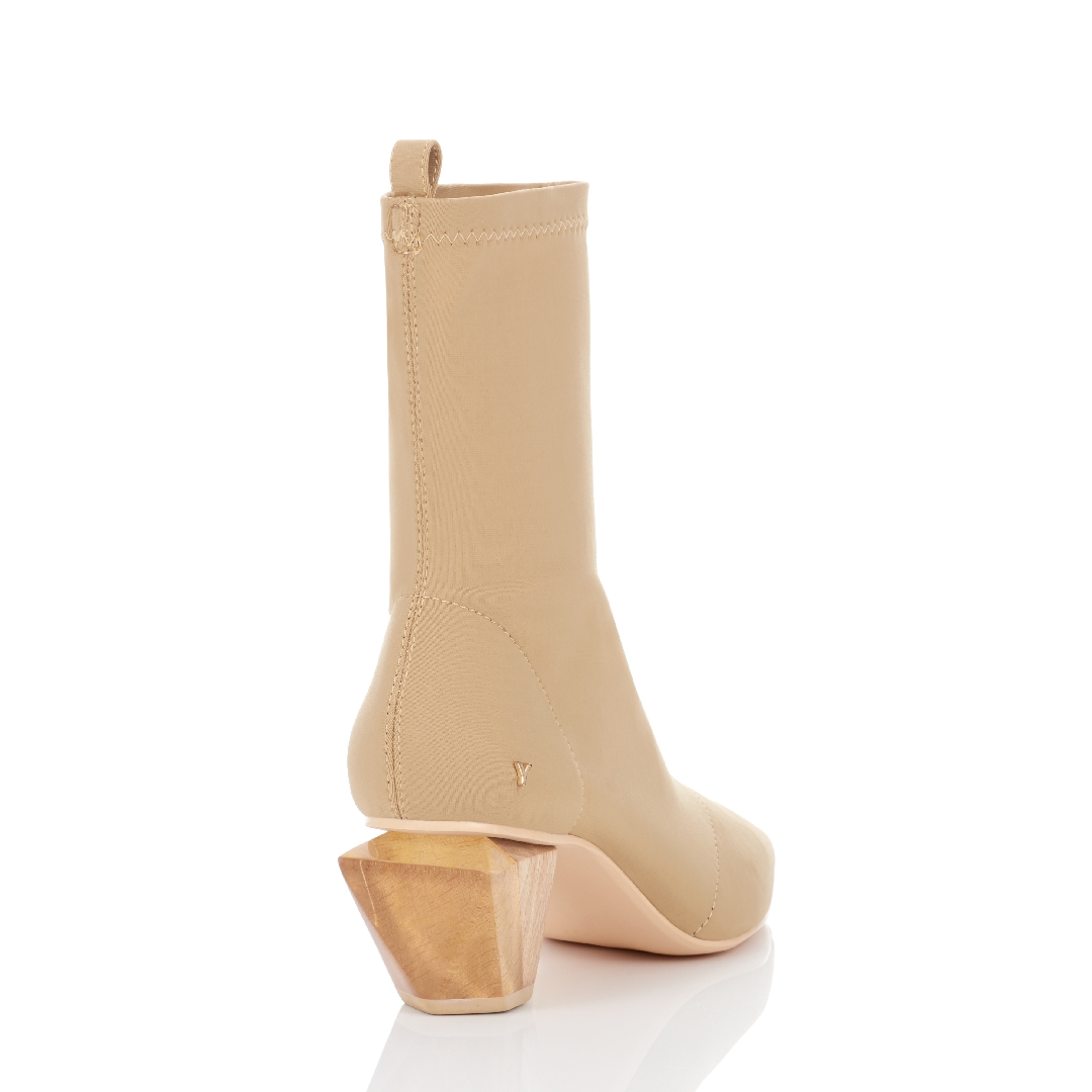 nude low heel boots