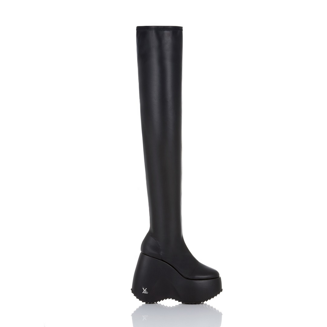 美白ケアYELLO LONG BOOTS BLACK ロングブーツ - mirabellor.com